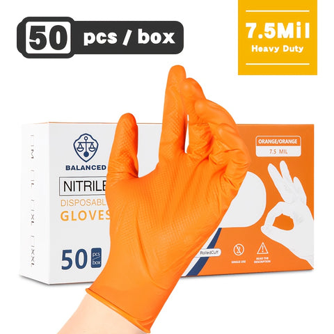 50pcs Disposable Nitrile Gloves Orange, 7.5ml, Latex Free