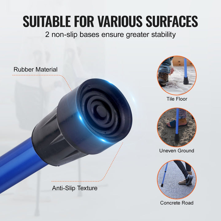 Forearm Crutches Aluminum Walking Crutches With Adjustable Height & Cuffs