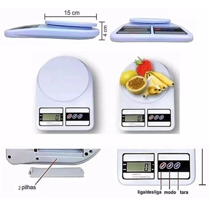 Balança Digital De Precisão Cozinha 10kg Nutrição E Dieta Fitness Saúde e Bem Es
