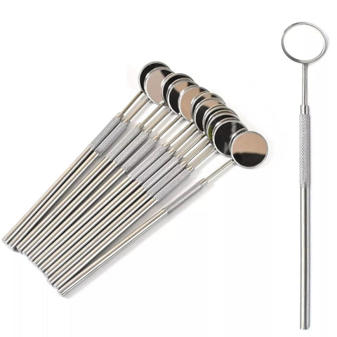 Dental Mouth Mirror Set with Handle 12 Pcs Stainless