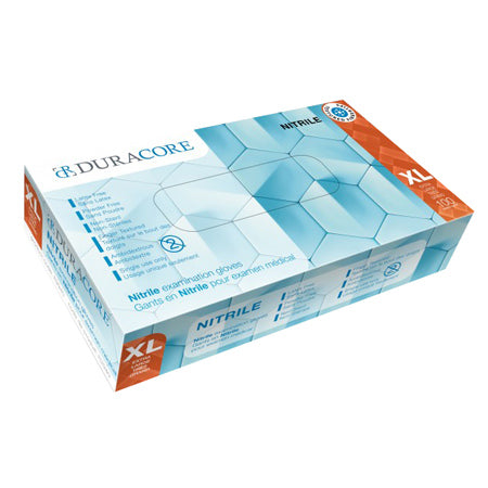 Duracore® Blue Nitrile Examination Gloves 1/100/cs.