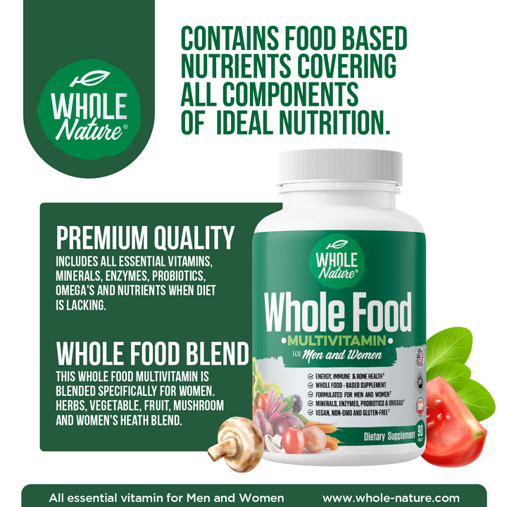 Whole Nature Whole Food Multivitamin for Men & Women-2Pack