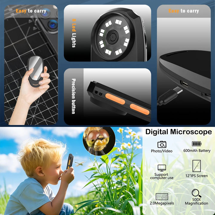 Wireless Handheld Dermatoscope 500X
