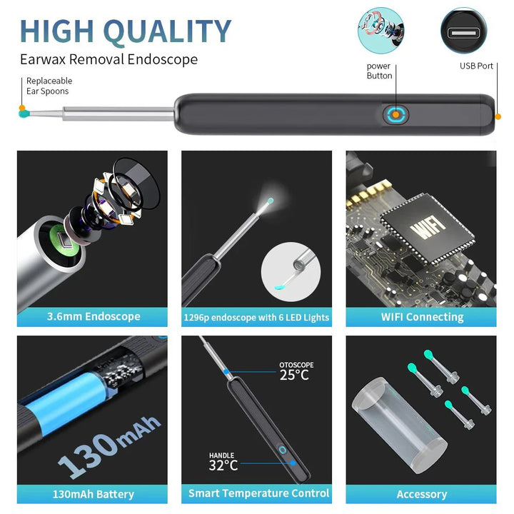 Wireless WiFi Otoscope Camera