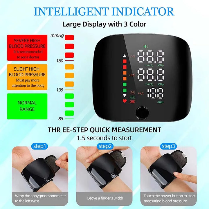 Rechargeable Wrist Blood Pressure Monitor