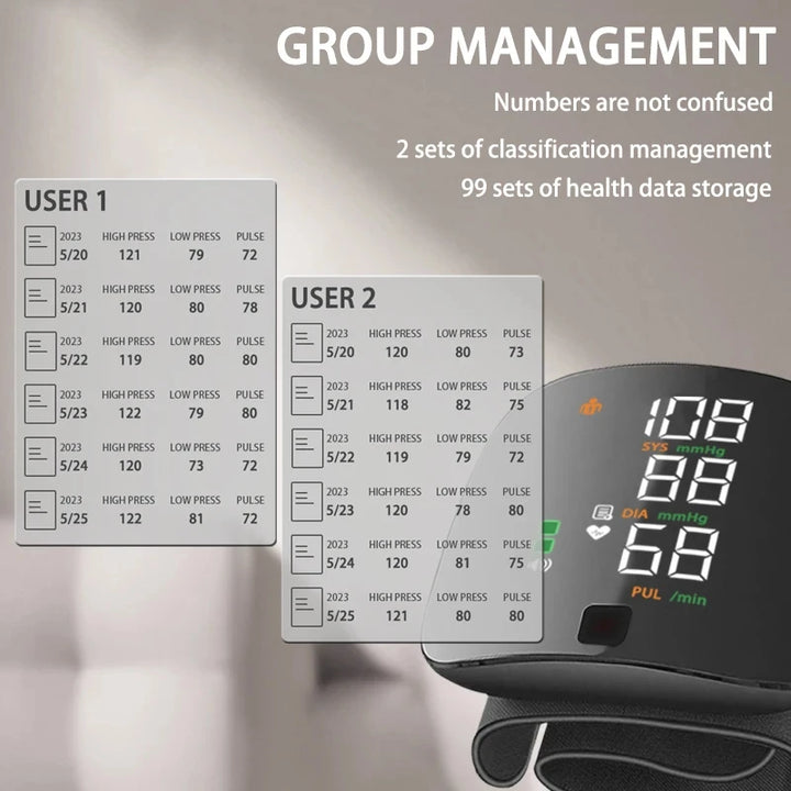 Rechargeable Wrist Blood Pressure Monitor