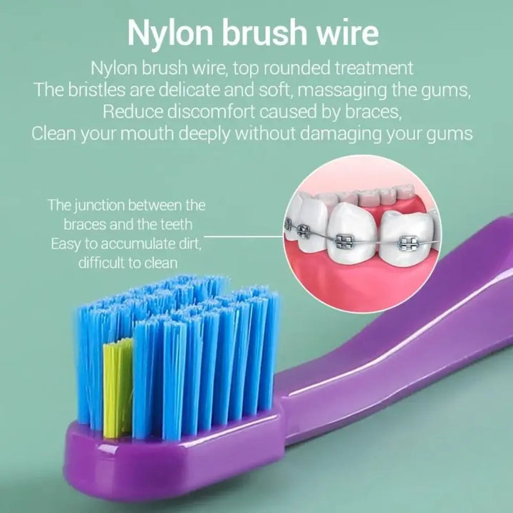 Soft Bristles Interdental Toothbrush Oral Health Care PP Handle Dental Tooth Brush Oral Hygiene Clean Orthodontic Braces
