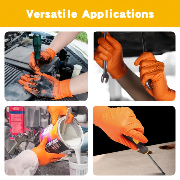 50pcs Disposable Nitrile Gloves Orange, 7.5ml, Latex Free
