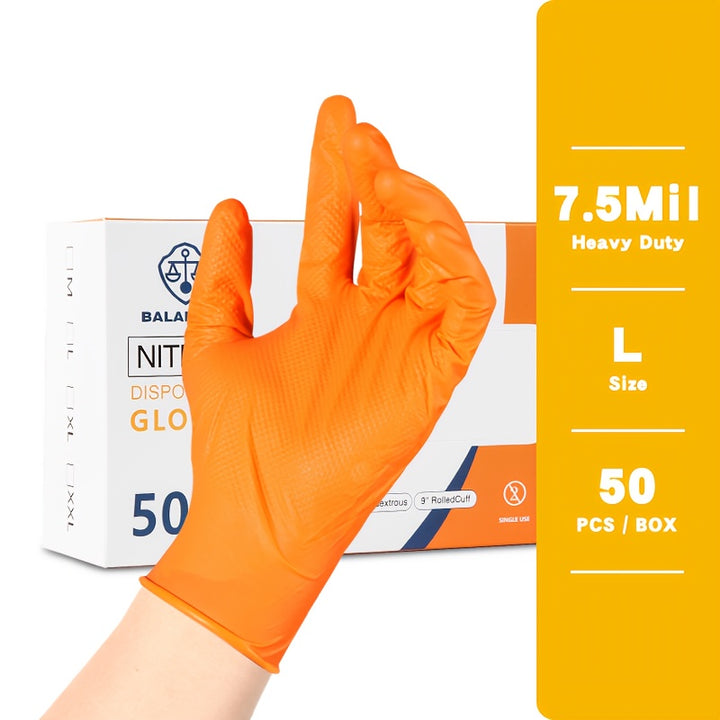 50pcs Disposable Nitrile Gloves Orange, 7.5ml, Latex Free