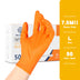 50pcs Disposable Nitrile Gloves Orange, 7.5ml, Latex Free