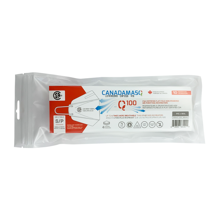 Respirator | CA-N95 Certified | Q100 - White (Pack of 10)
