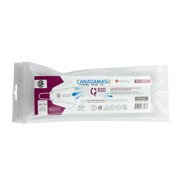Respirator | CA-N95 Certified | Q100 - White (Pack of 10)