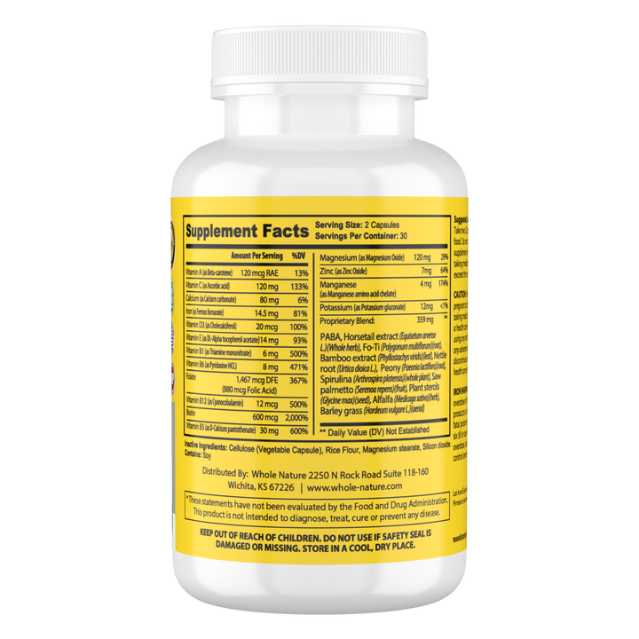 Whole Nature Hair Skin Nails Vitamins with MSM